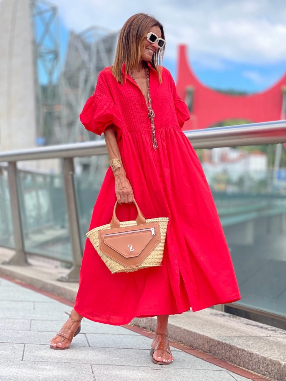 Marielle Almelo Phoebe Red Midi Dress
Size OS